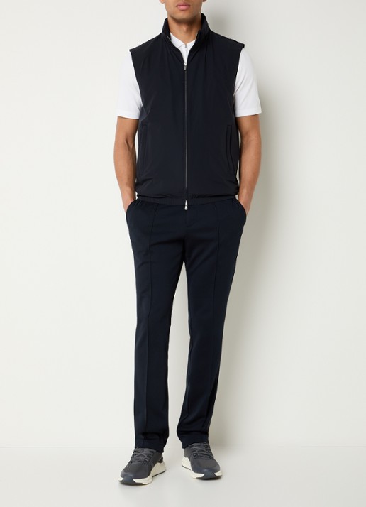 Boggi Milano Bodywarmer met opbergbare capuchon en waterafstotende coating - voorkant 3 donkerblauw
