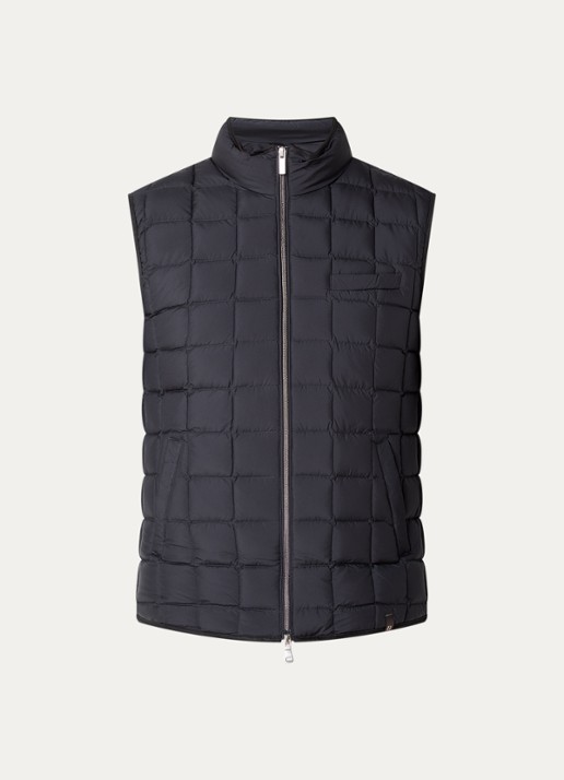 Boggi Milano Bodywarmer met opstaande kraag - voorkant donkerblauw