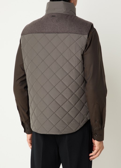 Boggi Milano Bodywarmer met quiltpatroon - achterkant 3 groen