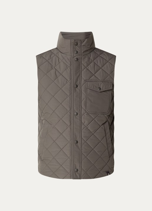 Boggi Milano Bodywarmer met quiltpatroon - voorkant groen