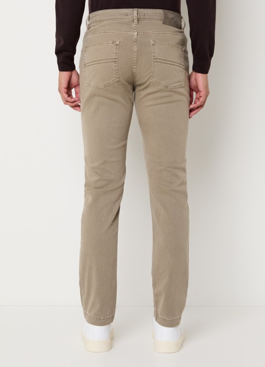 Boggi Milano Claude slim fit jeans met gekleurde wassing - achterkant beige