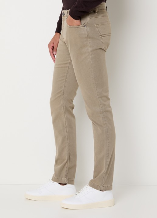 Boggi Milano Claude slim fit jeans met gekleurde wassing - detail 5 beige