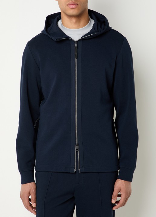 Boggi Milano Fijngebreid vest met capuchon