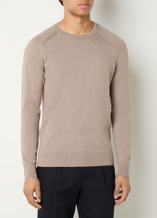 Boggi Milano Fijngebreide pullover in kasjmierblend met ronde hals