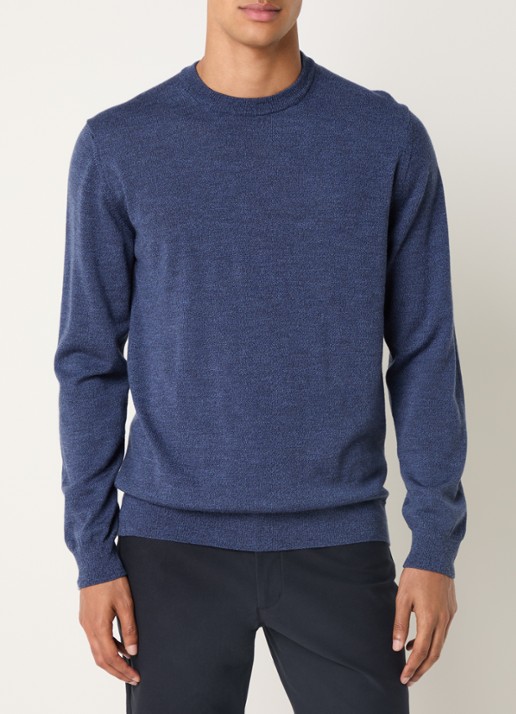 Boggi Milano Fijngebreide pullover van wol met ronde hals
