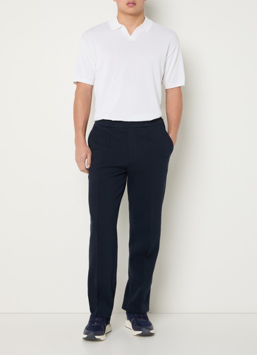 Boggi Milano Fijngebreide regular fit polo in zijdeblend - voorkant 3 wit
