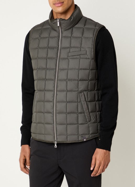 Boggi Milano Gewatteerde bodywarmer met donsvulling en waterafstotende coating