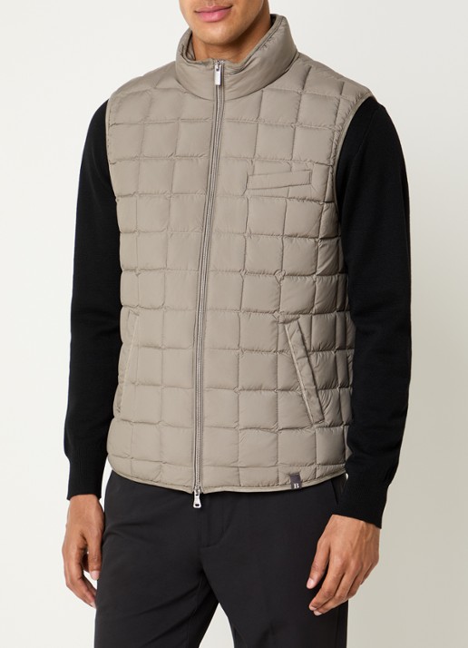 Boggi Milano Gewatteerde bodywarmer met donsvulling en waterafstotende coating