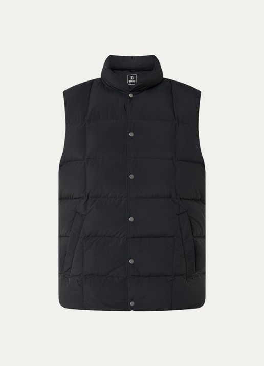 Boggi Milano Gewatteerde bodywarmer met donsvulling - voorkant 3 zwart