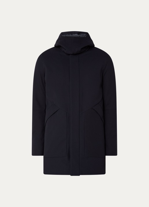 Boggi Milano Gewatteerde parka met afneembare capuchon - voorkant 3 donkerblauw