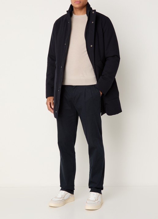 Boggi Milano Gewatteerde parka met afneembare capuchon - voorkant 4 donkerblauw