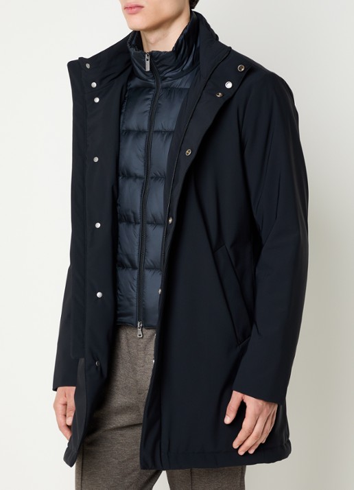 Boggi Milano Gewatteerde parka met uitneembare voering - detail 2 donkerblauw