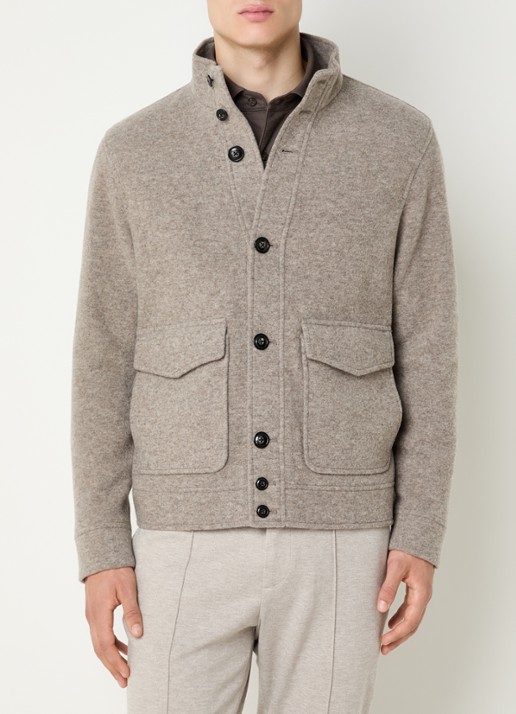 Boggi Milano Jack in kasjmierblend met klepzakken - detail 3 donkerbeige
