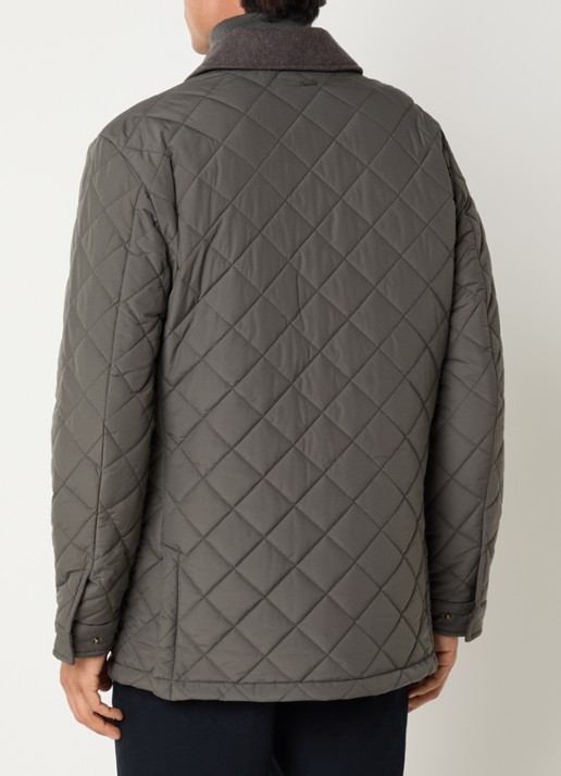 Boggi Milano Jack in wolblend met quilt patroon - achterkant 4 grijs