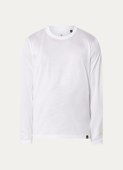 Boggi Milano Longsleeve met ronde hals - voorkant wit