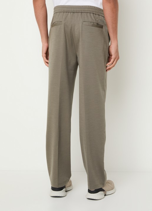 Boggi Milano Loose fit pantalon met steekzakken - achterkant 3 olijfgroen