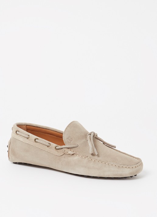 Boggi Milano Mocassin van suède - voorkant 4 zand