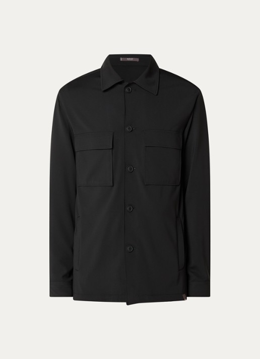 Boggi Milano Overshirt met borstzakken - voorkant zwart