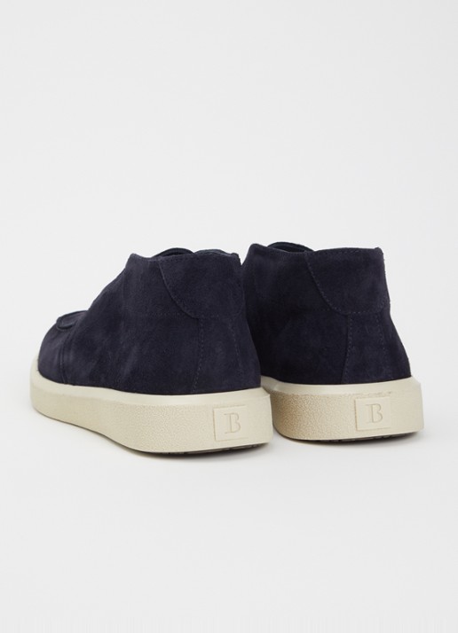 Boggi Milano Polacchino Cirrus slip-on van suède - achterkant 5 donkerblauw