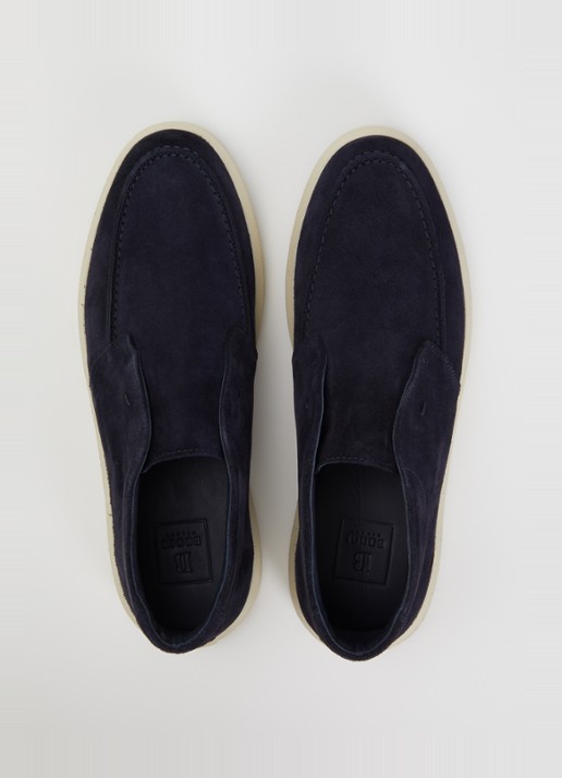 Boggi Milano Polacchino Cirrus slip-on van suède - detail 3 donkerblauw