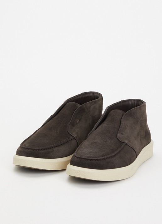 Boggi Milano Polacchino Cirrus slip-on van suède - detail 3 donkerbruin