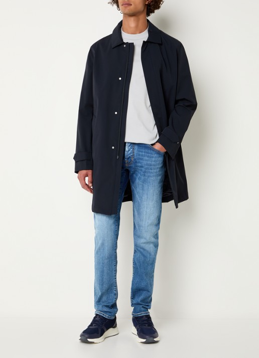 Boggi Milano Regenjack met capuchon - voorkant 3 donkerblauw