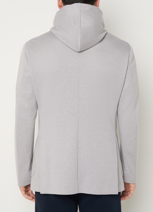 Boggi Milano Regular fit colbert in linnenblend met uitneembare voering - achterkant 4 lichtgrijs