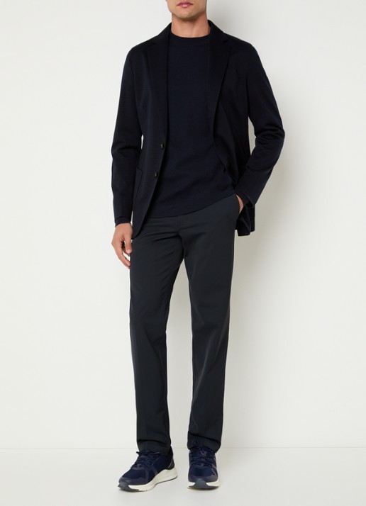 Boggi Milano Regular fit colbert met opgestikte zakken - voorkant 3 donkerblauw