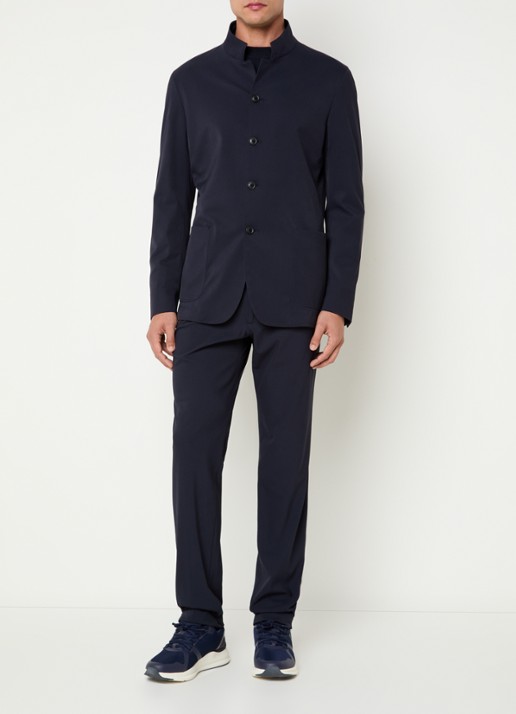 Boggi Milano Regular fit colbert met opgestikte zakken - voorkant 2 donkerblauw