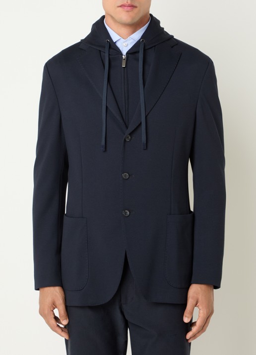 Boggi Milano Regular fit colbert met uitneembare voering - detail 3 donkerblauw
