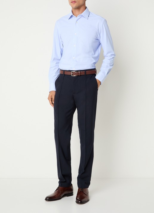 Boggi Milano Regular fit overhemd met print - voorkant 4 lichtblauw