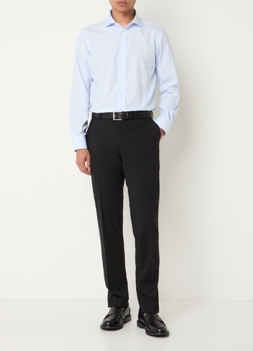 Boggi Milano Regular fit overhemd met streepprint - voorkant 3 lichtblauw