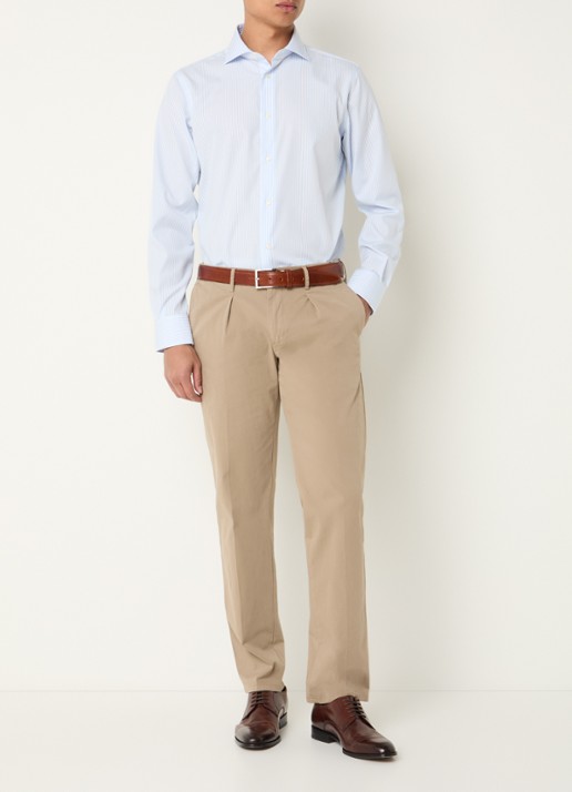 Boggi Milano Regular fit overhemd met streepprint - voorkant 3 lichtblauw
