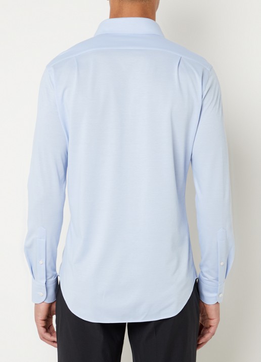 Boggi Milano Regular fit overhemd met stretch  - achterkant 4 lichtblauw