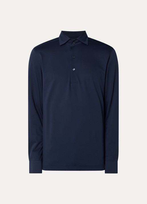 Boggi Milano Regular fit overhemd met stretch - voorkant 4 donkerblauw