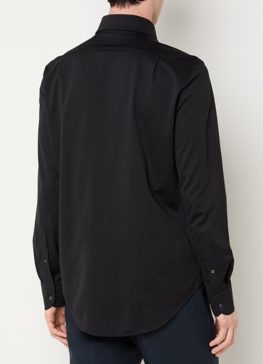 Boggi Milano Regular fit overhemd met stretch - achterkant 5 zwart