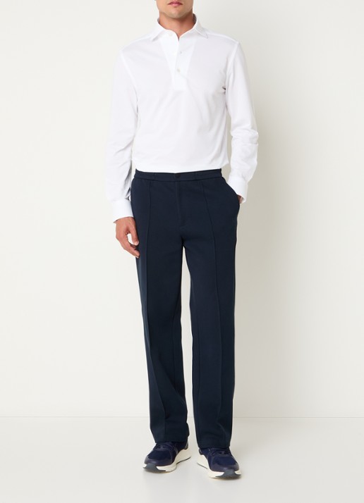 Boggi Milano Regular fit overhemd met stretch - voorkant 3 wit