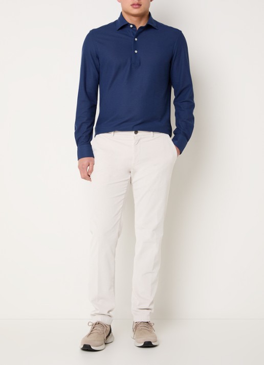 Boggi Milano Regular fit overhemd met stretch - voorkant 3 donkerblauw