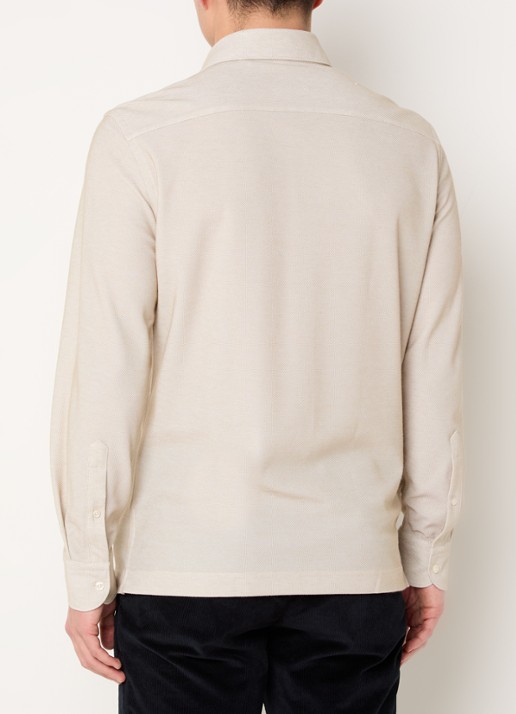 Boggi Milano Regular fit overhemd met stretch - achterkant 4 beige