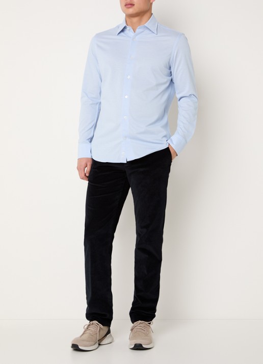 Boggi Milano Regular fit overhemd met stretch - voorkant 2 lichtblauw
