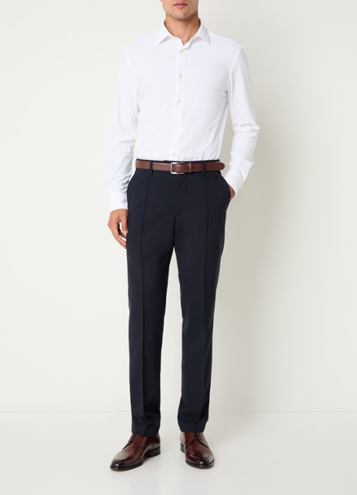 Boggi Milano Regular fit overhemd met stretch - voorkant 2 wit