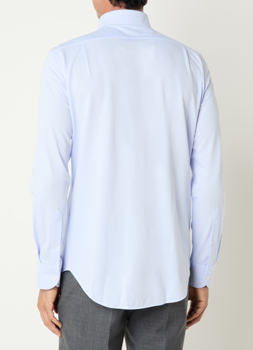 Boggi Milano Regular fit overhemd met stretch - achterkant 4 lichtblauw