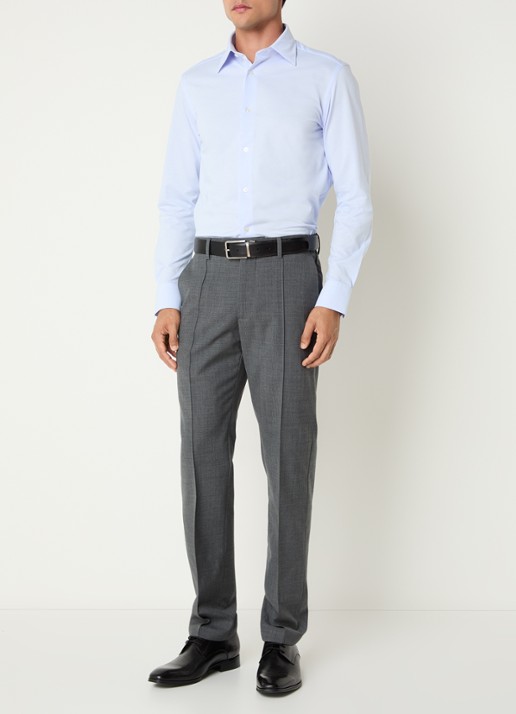 Boggi Milano Regular fit overhemd met stretch - voorkant 2 lichtblauw