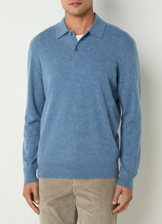 Boggi Milano Regular fit polo in kasjmierblend