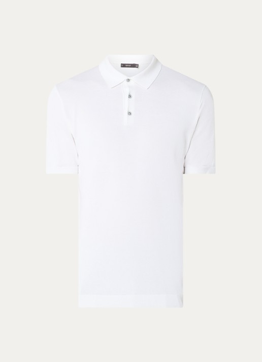 Boggi Milano Regular fit polo in zijdeblend - voorkant 2 wit
