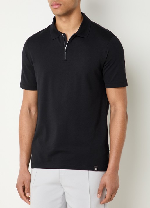 Boggi Milano Regular fit polo met halve rits