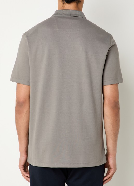Boggi Milano Regular fit polo met halve rits - achterkant 3 zand