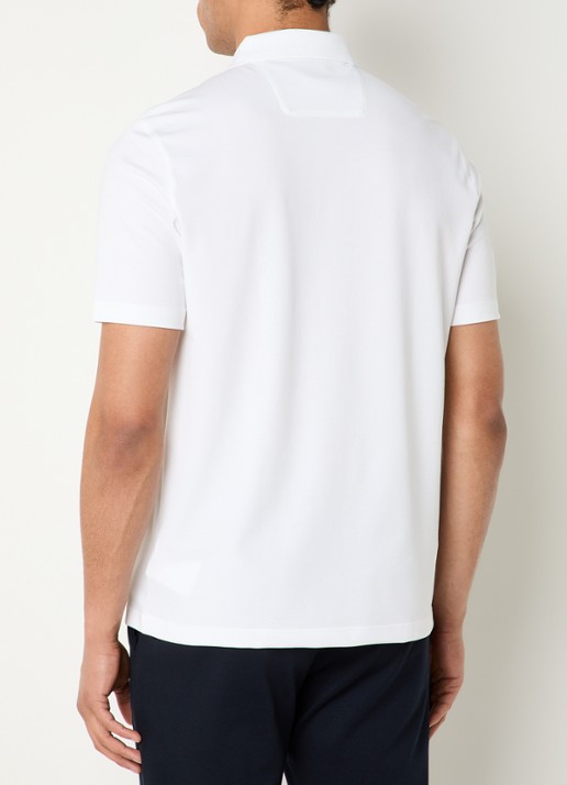 Boggi Milano Regular fit polo met halve rits - achterkant 4 wit