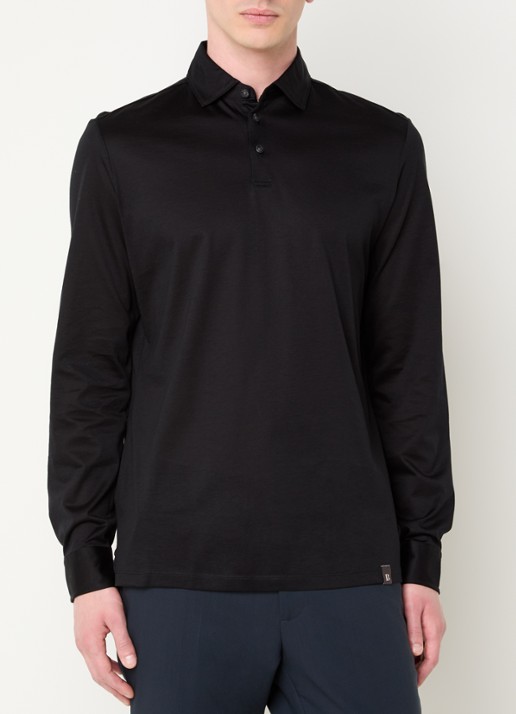 Boggi Milano Regular fit polo met lange mouw