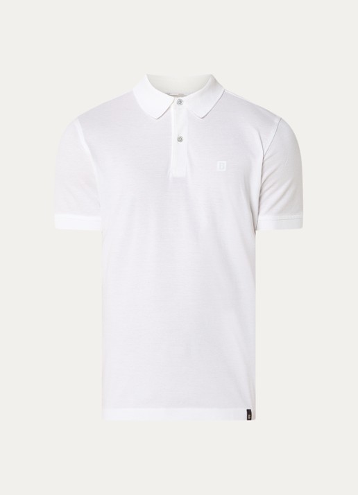 Boggi Milano Regular fit polo met logoprint - voorkant wit